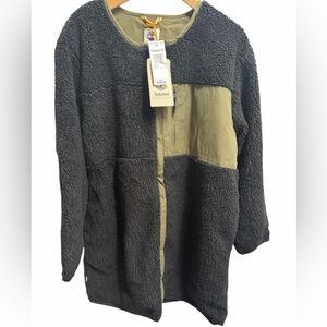 🖤NWT Timberland Black and Olive Green Women’s size L Fleece Jacket